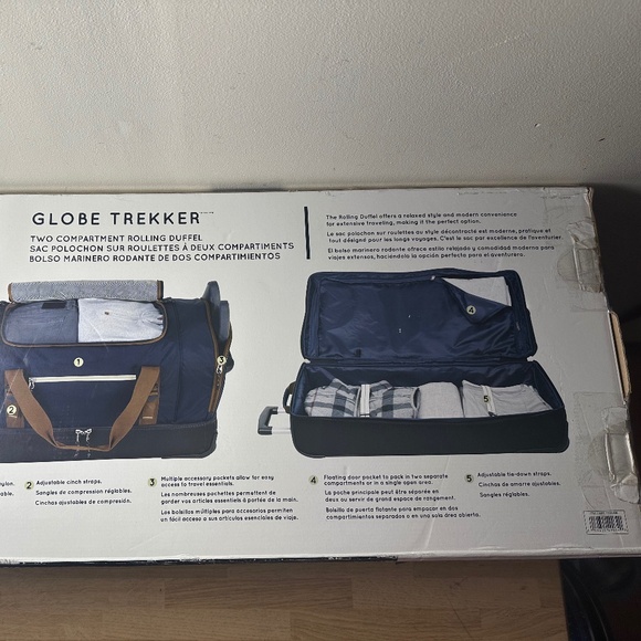 THE SKYWAY LUGGAGE CO. GLOBE TREKKER TWO COMPARTMENT ROLLING DUFFEL ITEM 1124486 - Picture 4 of 10